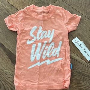 Feather 4 arrow vintage tee. coral crush color size 12 m